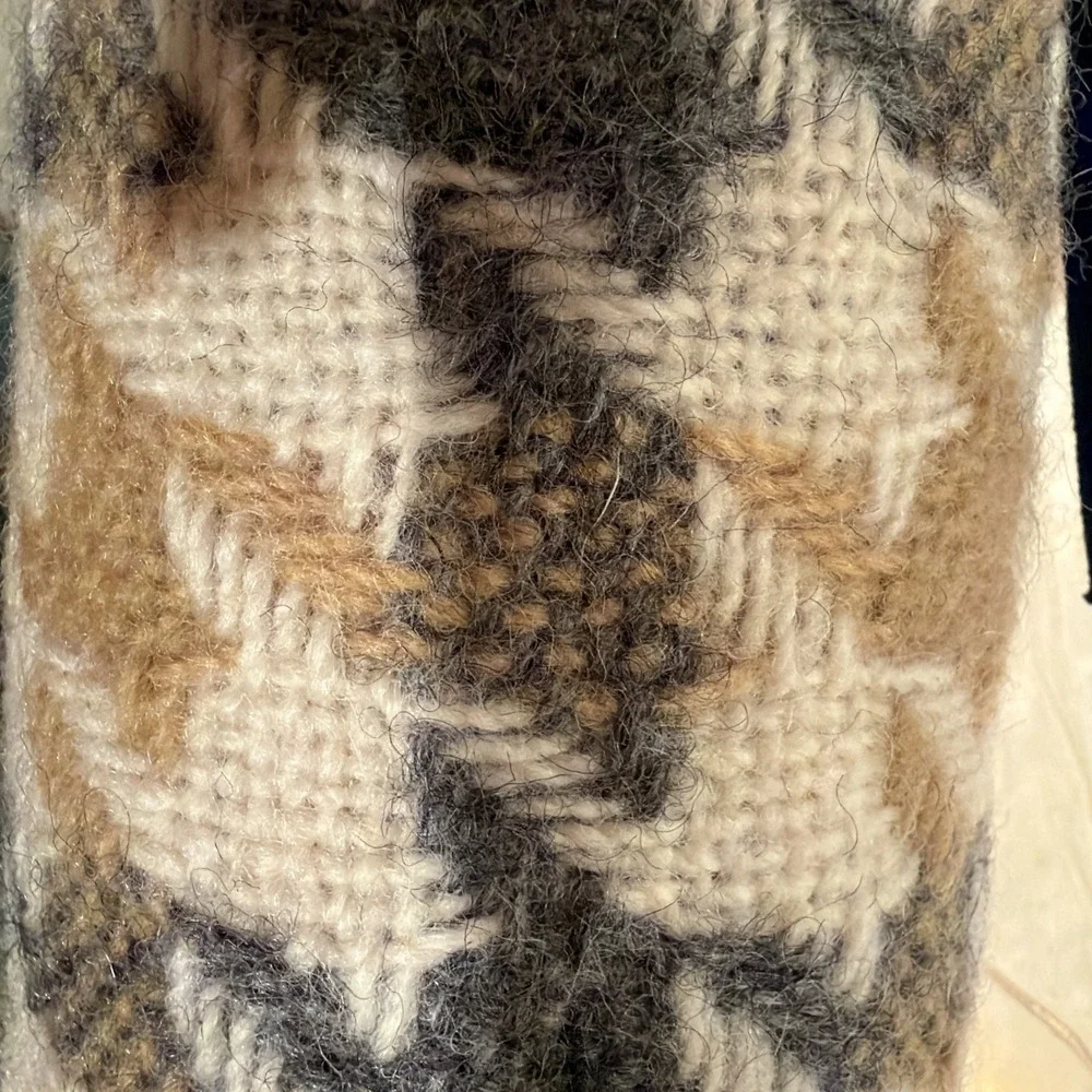 Vtg 1960s PENDLETON Wool Blanket‎ Throw NOS NIP White Gray Beige Plaid Z-2223